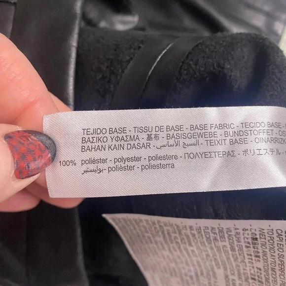 Zara Black Faux Leather high Waisted Pants Trousers Zip Ankle Size Medium M - Picture 6 of 9